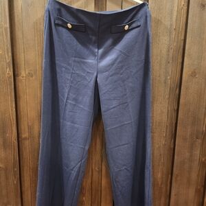 LOFT Navy Trousers with Gold Accents